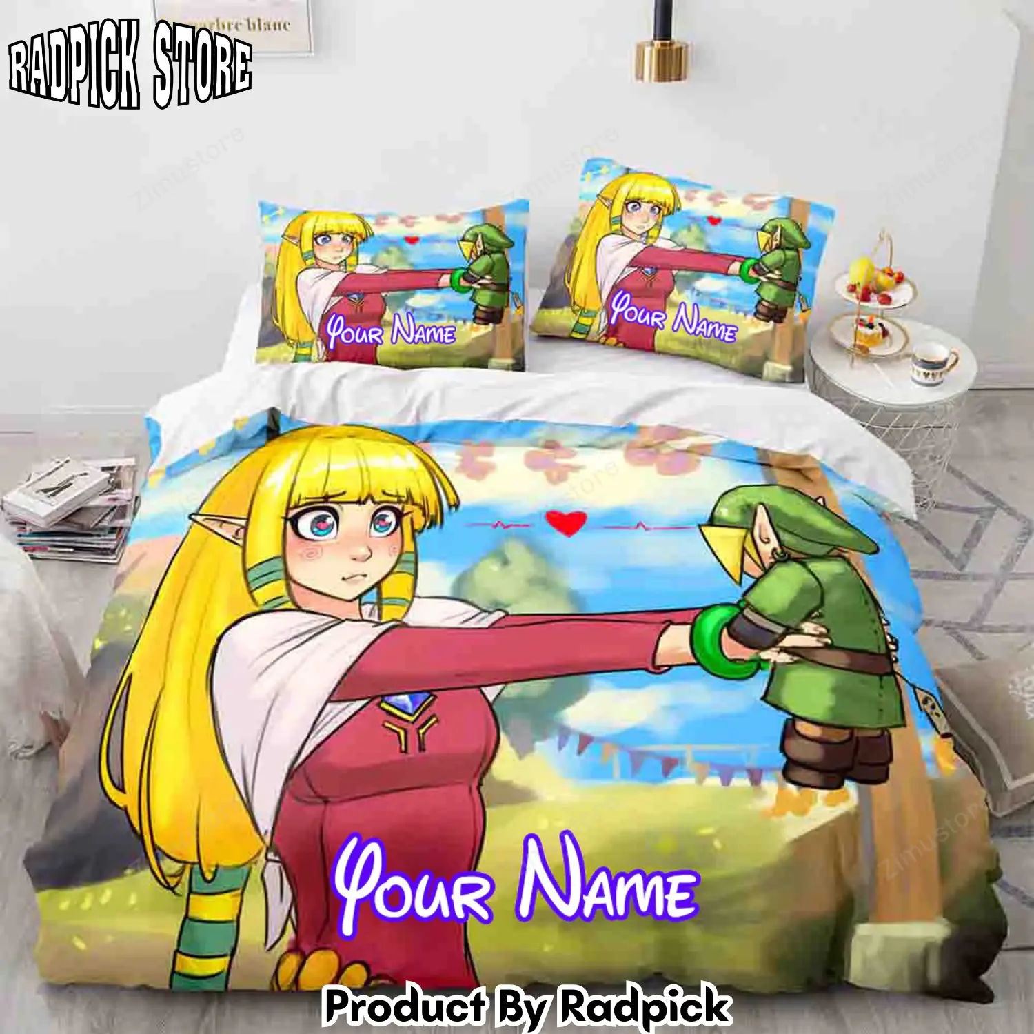 Radpick anime cute girls cosplay comforter personalized name bedding sets duvet cover bed sheets4941 rp3278762